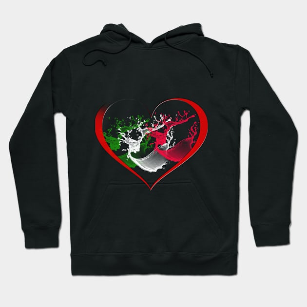 mexico flag inside heart Hoodie by momo1978